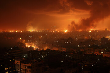 City being bombed 
