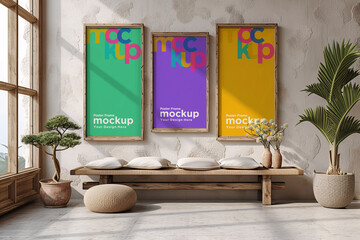 Poster Frame Mockup with Vases on the Shelf
Poster Frame Mockup with Vases and Decorative Items on the Shelf
