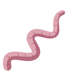 Fototapeta premium Eartworm Flat Doodle Illustration 