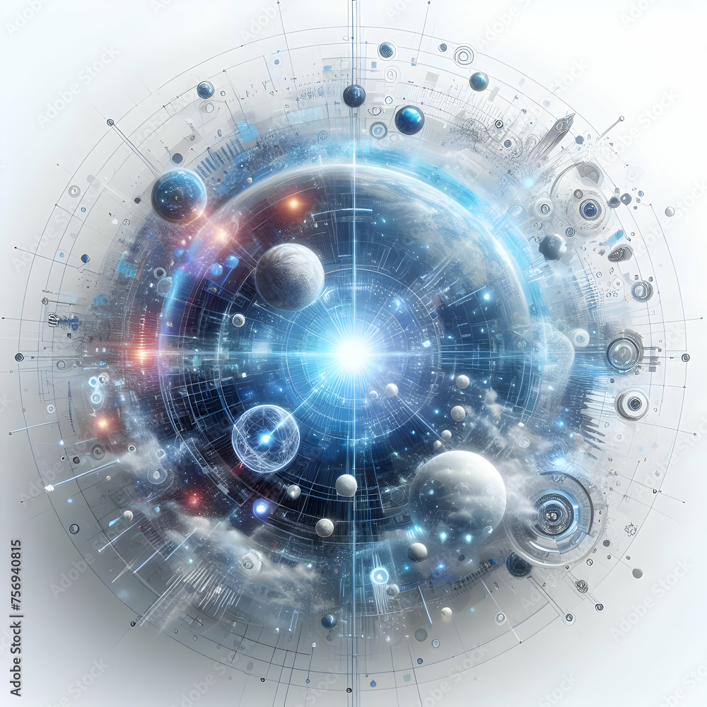 Poster hyper realistic holographic universe concept a universe where everything is made from holographic pr