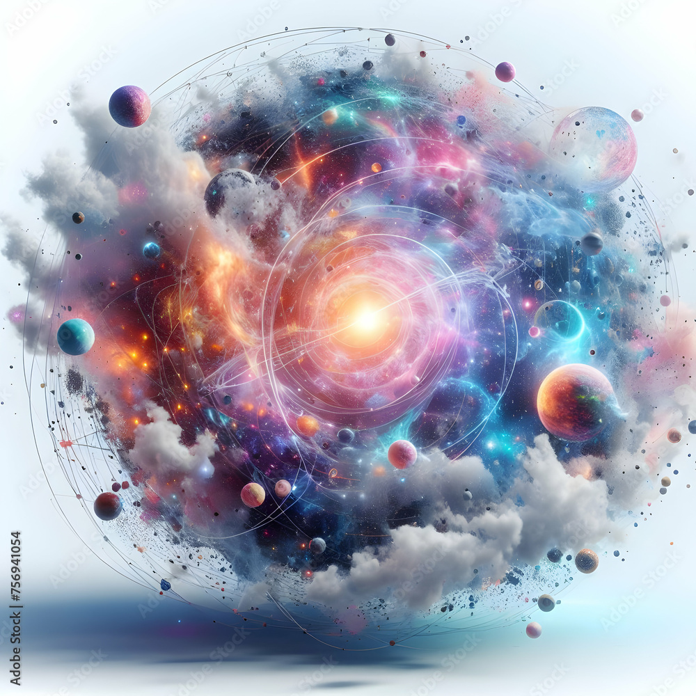 Poster hyper realistic virtual cosmos concept a digitally created cosmos that looks indistinguishable from 