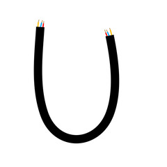 Black Cable Vector Illustration