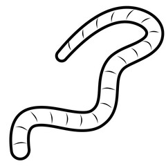 Fototapeta premium Eartworm Flat Outline Doodle Illustration 
