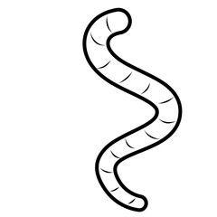 Eartworm Flat Outline Doodle Illustration 