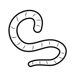 Eartworm Flat Outline Doodle Illustration 