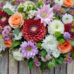Blossoming Splendor: Handcrafted Flower Wall with Vibrant Chrysanthemums"