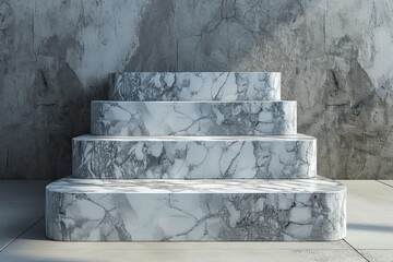A minimalist podium adorned with luxurious marble textures