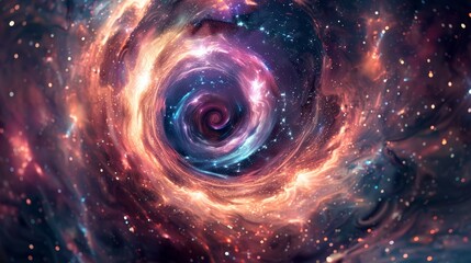 Vivid galaxy swirl with stars and cosmic dust. Universe and astronomy concept for desktop wallpaper or poster design