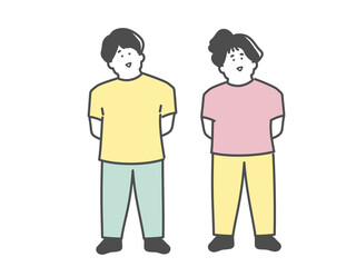 Fototapeta premium 男女の介護士イラスト