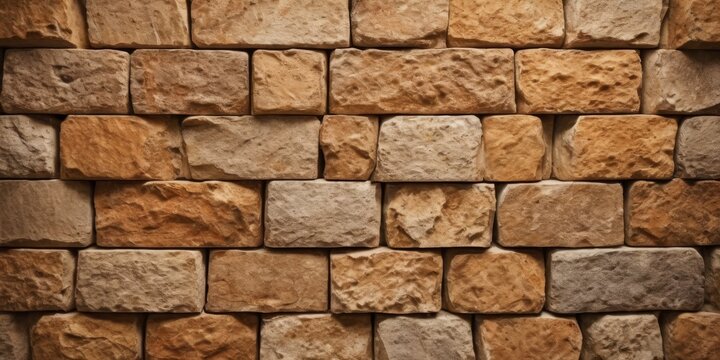 Polished wall. Rectangular, Textured Background formed from Natural Stone blocks