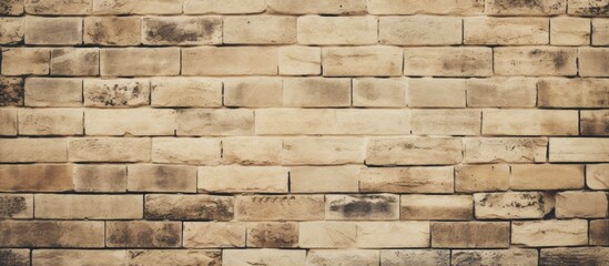 Vintage Style Cream Tone Brick Wall Textured Background