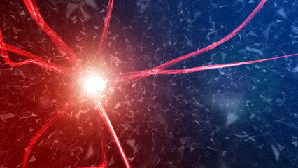 Magical neuron cell network illustration background. - 756944489