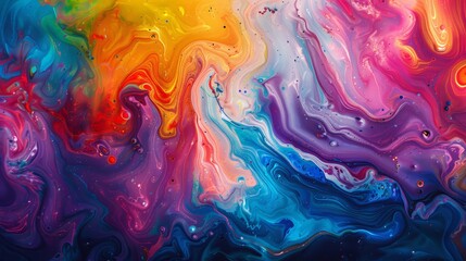 Colorful fluid art with swirling patterns. Creative abstract painting concept for background design, artistic wallpapers, and modern art prints.