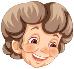 Fototapete Rund Vector illustration of a smiling elderly woman © GraphicsRF