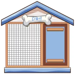 Foto op Plexiglas Vector illustration of a simple dog house © GraphicsRF