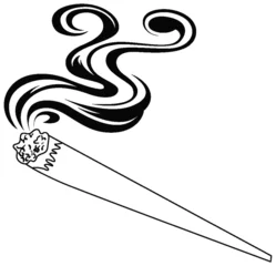 Deurstickers Stylized joint with swirling smoke design. © GraphicsRF