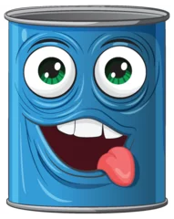 Poster A cheerful tin can with a playful expression. © GraphicsRF