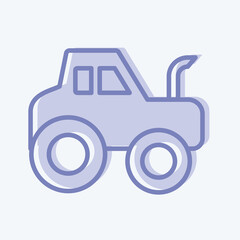 Icon Tractor. suitable for Education symbol. two tone style. simple design editable. design template vector. simple illustration