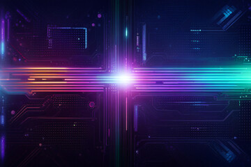 Abstract futuristic technology background with holographic colors