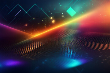 Fototapeta na wymiar Abstract futuristic technology background with holographic colors
