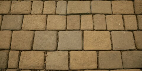 Obraz premium Paving stone pavement texture. Cobblestone pavement top view. Old stone sidewalk. Paving texture