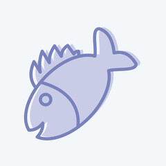Icon Grilled Fish. suitable for Meat. two tone style. simple design editable. design template vector. simple illustration
