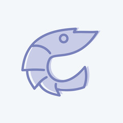 Obraz premium Icon Shrimp. suitable for Meat. two tone style. simple design editable. design template vector. simple illustration