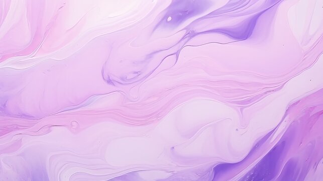 Light purple and lilac hues merge in an abstract fluid art background, resembling liquid marble and acrylic painting on canvas, with a shimmering violet gradient and pearl wavy pattern.