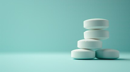 Fototapeta na wymiar A pile of anti-inflammatory pills sits on a light background.