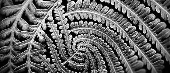 Fotobehang BW Fern. Natural textures and patterns of the most anc © Mishi