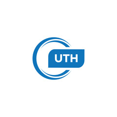 modern minimalist UTH monogram initial letters logo design