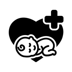 Vector solid black icon for Pediatric care