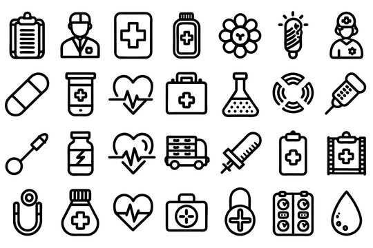 medical icon set