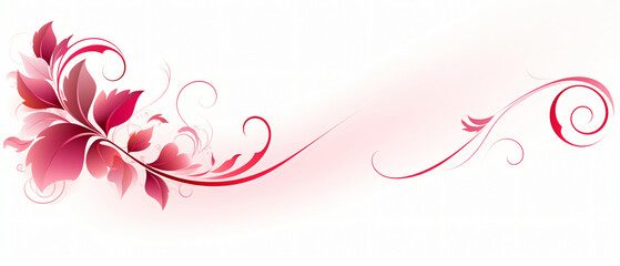 Calligraphic heart shape banner. Line art ribbon