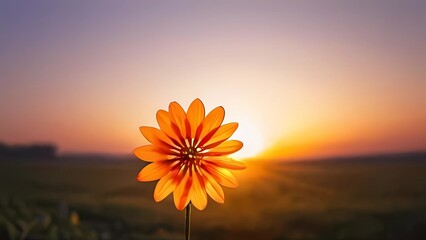 Flower with the sunrise