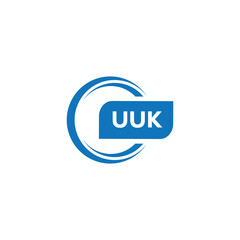 modern minimalist UUK monogram initial letters logo design - obrazy, fototapety, plakaty