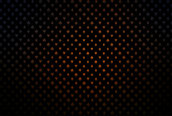 Dark orange vector pattern with symbol of cards.