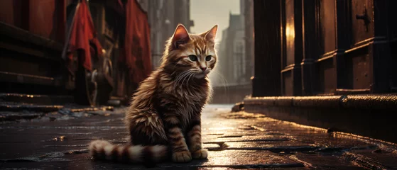 Fotobehang Cat on the street .. © Mishi
