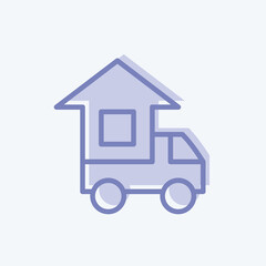 Icon Moving Home. suitable for education symbol. two tone style. simple design editable. design template vector. simple illustration