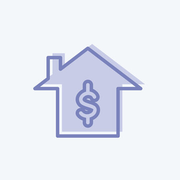 Icon Home Loan. suitable for education symbol. two tone style. simple design editable. design template vector. simple illustration
