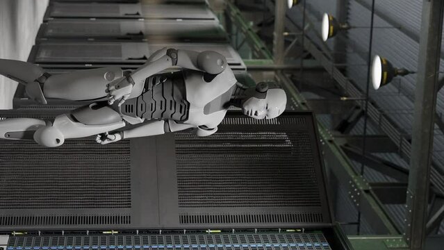cyborg humanoid in to server internet hi tech room giving birth concept artificial intelligence taking over in 3d rendering animation cybersecurity 