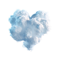 Heart cloud_hyperrealistic_hyper detailed_isolated on transparent background_Generative Ai