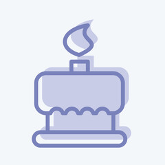 Icon Birthday Cake. suitable for Bakery symbol. two tone style. simple design editable. design template vector. simple illustration