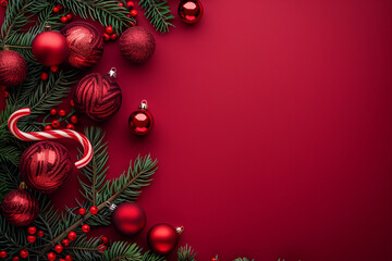 Fototapeta na wymiar Christmas holiday background with space for copy 