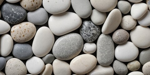 Fototapeta na wymiar repeatable texture of white and gray pebbles