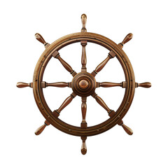 Ship wheel_hyperrealistic_hyper detailed_isolated on transparent background_Generative Ai