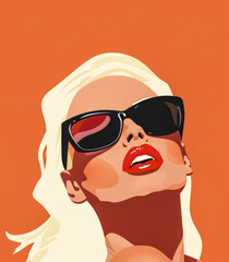 Chic and stylish illustration of a young woman with a sexy touch