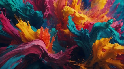 Colorful abstract brush stroke background - obrazy, fototapety, plakaty
