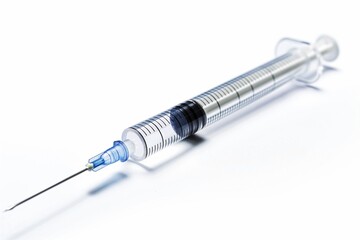 Fototapeta premium Precision Medical Syringe with Needle on White Background