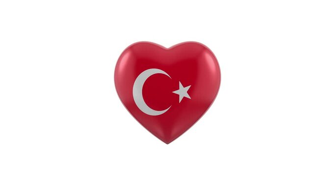 Pulsating Turkey flag heart